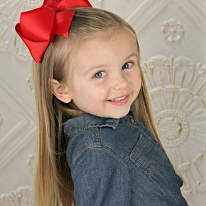U CHOOSE Big 6 Hair bow girls grosgrain hairbow CLIP toddler Big Girl Large Bows image 2