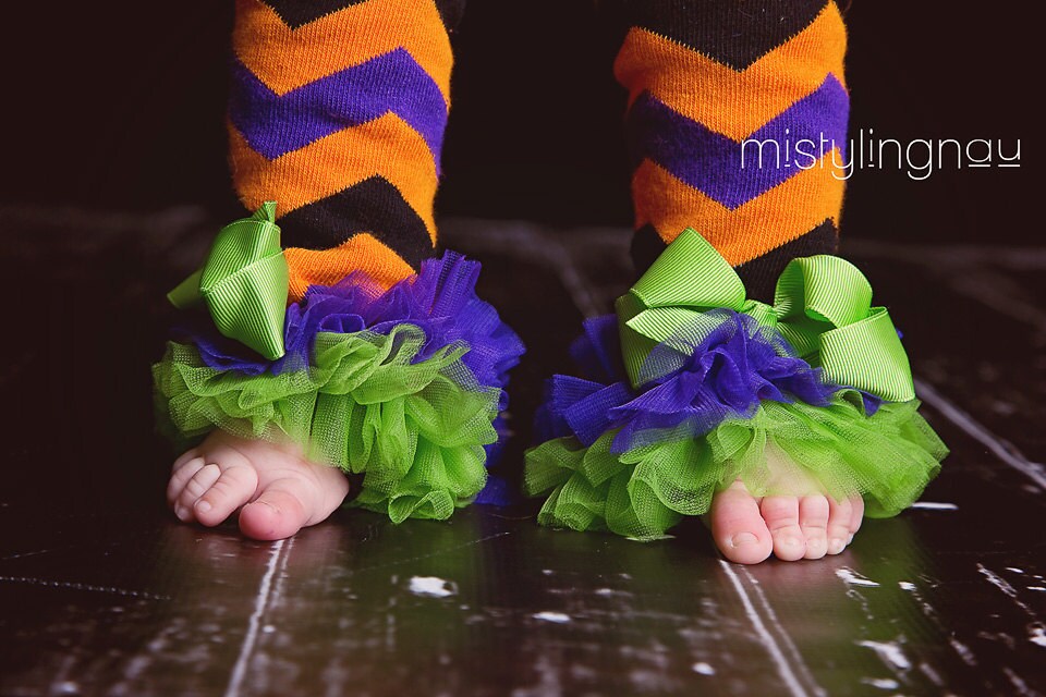 Halloween Leg Warmers leggings baby girl Ruffled Tulle Pants Etsy