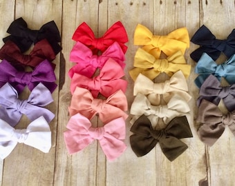 U CHOOSE Big 5" Hair bow baby girl Fabric hairbow headband toddler hair clip Pinwheel knot tied Large Bows