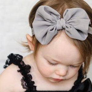 U CHOOSE COLOR Chiffon hair bow Headband Shabby Chic vintage fabric know bow baby headband image 7