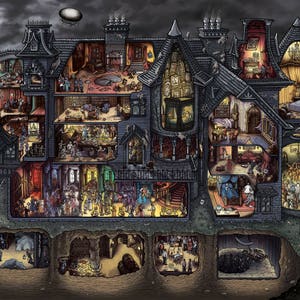 Edgar Allan Poe Macabre Mansion 1000 Piece Jigsaw Puzzle image 2