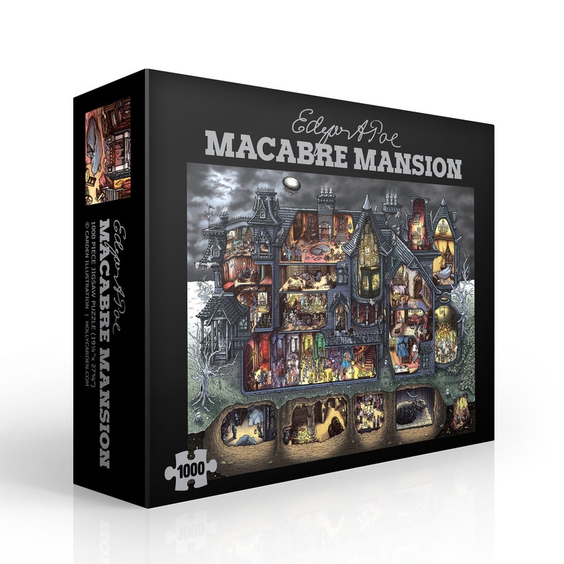 Edgar Allan Poe Macabre Mansion 1000 Piece Jigsaw Puzzle image 1