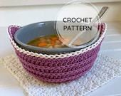 Simple Crochet Bowl Cozy Pattern in 3 Sizes, Kitchen Soup Bowl Holder Pattern