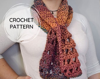 Brushstrokes Keyhole Scarf | PDF CROCHET PATTERN | Crochet Neck Warmer | Easy Crochet Pattern | Adult Scarf | Y Stitch Scarf