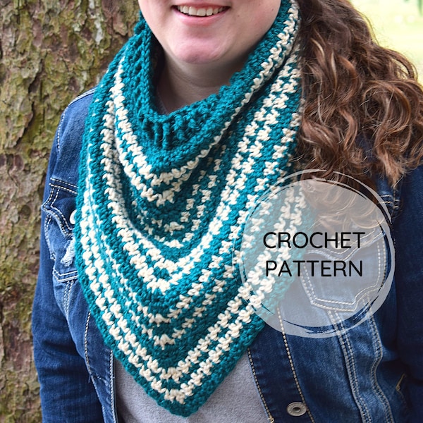 Morning Mist Cowl | PDF CROCHET PATTERN | Triangle Neckwarmer | Easy Crochet Cowl | Crochet Houndstooth Cowl Pattern | Triangle Houndstooth