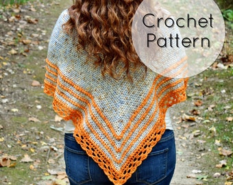 Seaside Crochet Shawl | PDF CROCHET PATTERN | Triangle Shawl | Triangle Scarf | Digital Download | Elegant | Fingering Weight Yarn