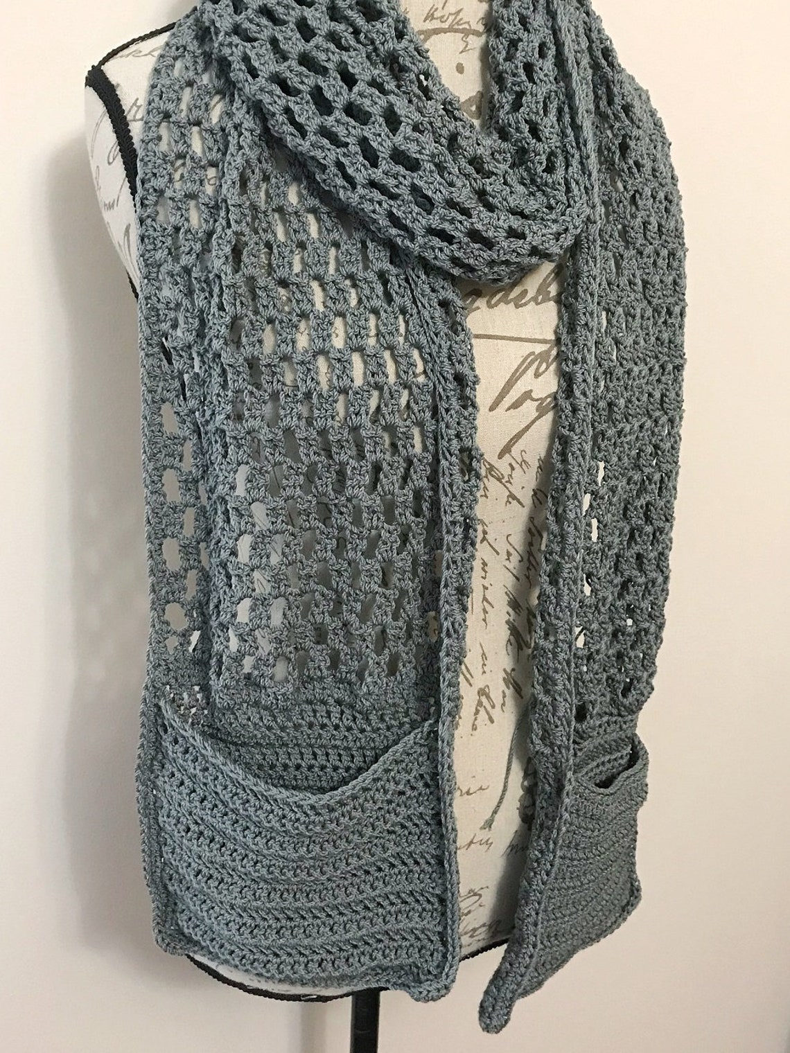 Easy Pocket Scarf | PDF Crochet Pattern | Cozy Winter Scarf | Texture ...