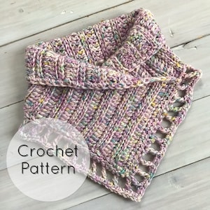 textured ribbed crochet cowl pattern