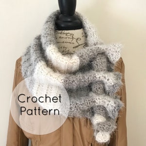 Waterfall Wrap Scarf Pattern | PDF CROCHET PATTERN | Easy Pull Through Scarf | Digital Download | Easy Crochet Pattern | Keyhole Scarf |