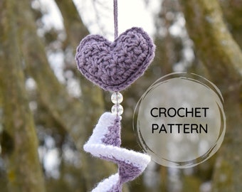 Crochet Heart Wind Spinner | PDF CROCHET PATTERN | Crochet Puffy Heart | Scrap Yarn Project | Valentine's Day Crochet Decor