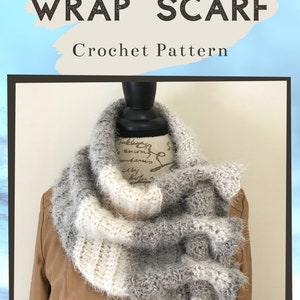 Waterfall Wrap Scarf Pattern PDF CROCHET PATTERN Easy Pull Through Scarf Digital Download Easy Crochet Pattern Keyhole Scarf image 7