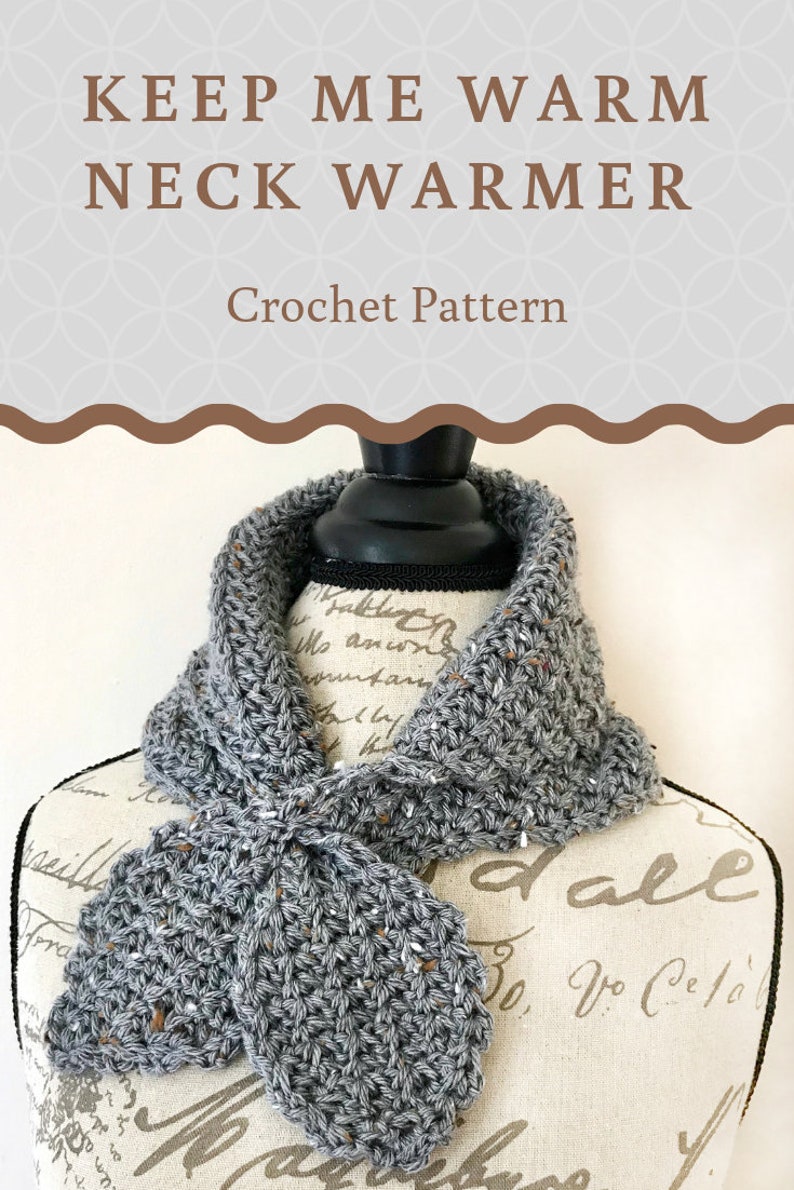 Keep Me Warm Neck Warmer//PDF CROCHET PATTERN//Cozy Bow Scarf//Texture Crochet Cowl//Digital Download//Elegant Cowl//Keyhole Scarf image 4