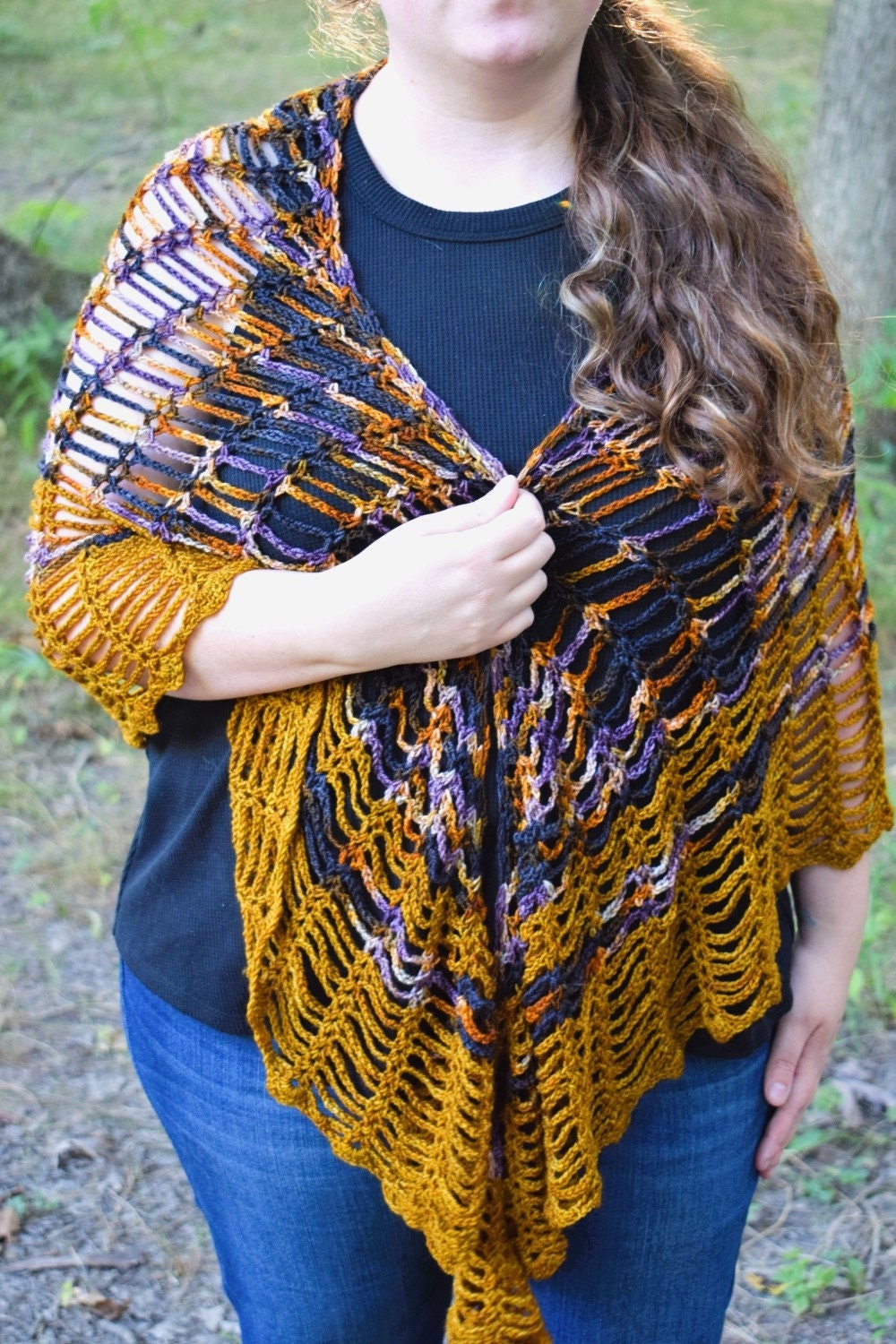 Lacy Crescent Web Shawl | PDF CROCHET PATTERN | Spider Web Shawl ...
