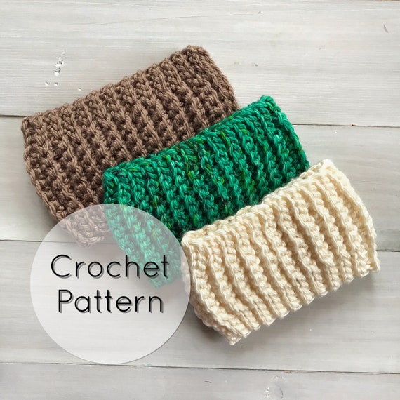 Simple Beginner Crochet Earwarmer Pattern using Bulky Yarn, Ribbed Earwarmer in Toddler, Child, Adult Sizes