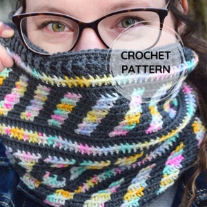 Cold Snap Colorwork Cowl PDF CROCHET PATTERN Neckwarmer Tapestry Crochet Cowl Crochet Colorwork Cowl Pattern image 2