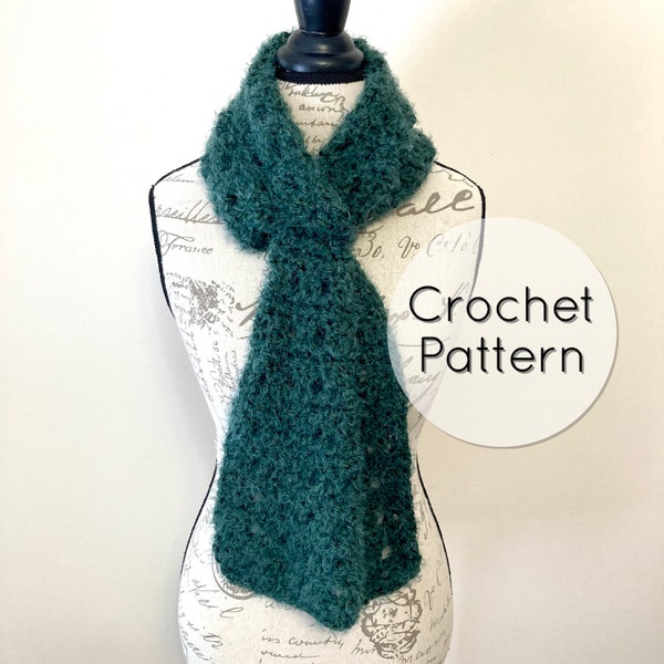 Keyhole Scarf Pattern | PDF CROCHET PATTERN | Easy Pull Through Scarf | Chunky Crochet Scarf| Easy Crochet Pattern | Enchanted Keyhole Scarf