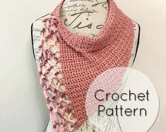 Lovie Dovie Neck Wrap | Easy Crochet Pattern | Elegant Scarf | Crochet Wrap | DK Weight Yarn | Lace Scarf | Summer Spring Crochet