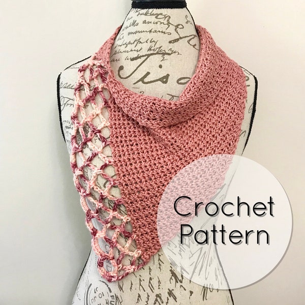 Lovie Dovie Neck Wrap | Easy Crochet Pattern | Elegant Scarf | Crochet Wrap | DK Weight Yarn | Lace Scarf | Summer Spring Crochet