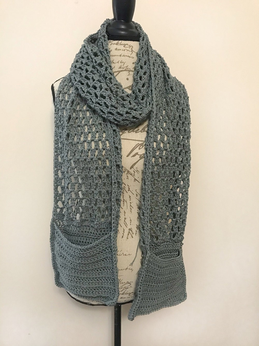 Easy Pocket Scarf | PDF Crochet Pattern | Cozy Winter Scarf | Texture ...