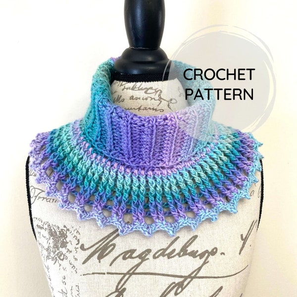 Regal Neckwarmer | PDF CROCHET PATTERN | Textured Cowl | Easy Crochet Cowl | Digital Download | Elegant & Classy Cowl | Ribbed Cowl