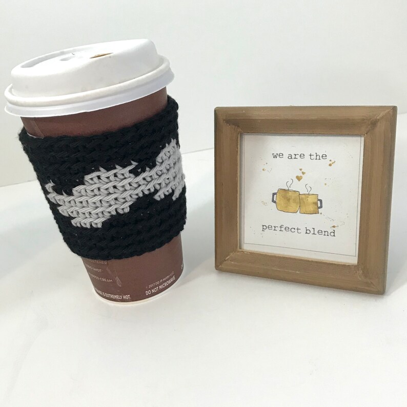 Crochet Mustache Cup Cozy CROCHET PATTERN Reusable Coffee Sleeve Father's Day Gift Tapestry Crochet Crochet Colorwork Gift for Him image 6