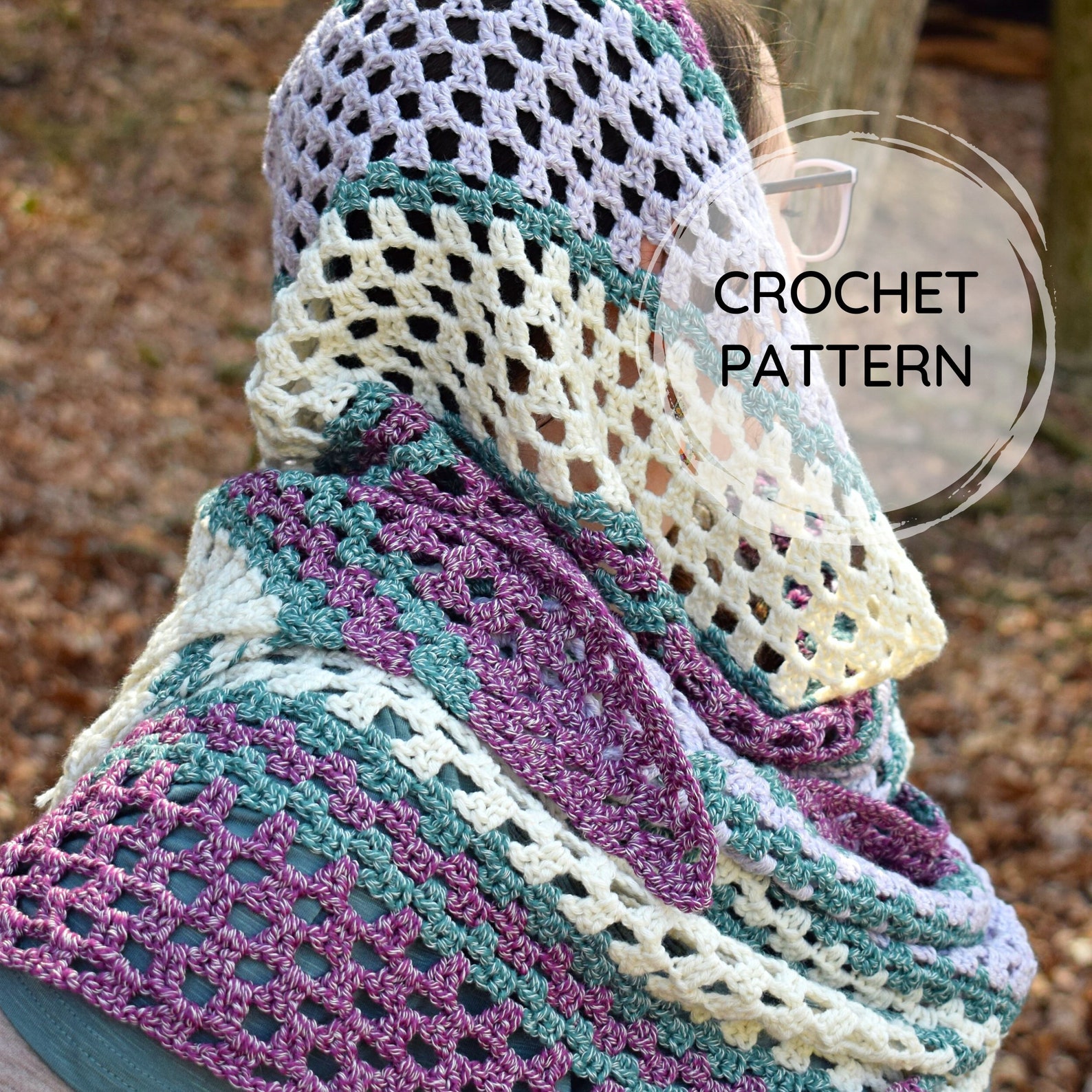 Crochet Granny Stitch Shawl | PDF CROCHET PATTERN | Rectangle Wrap ...