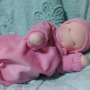 Custom Waldorf style  weighted bunting baby doll, 12 inch