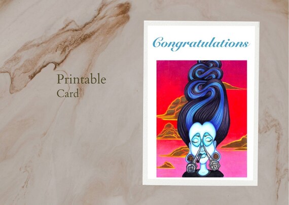 Congratulations Card Printable Greeting Hand Drawn - Etsy