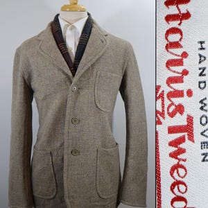 Size No. 40 | Old Town Holt Harris Tweed Chore Lumberjack Jacket | Flecked Oatmeal Barleycorn | Artisan British Workwear | Modern Heritage