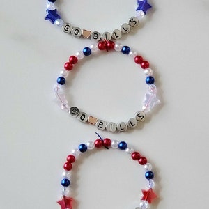Go Bills Friendship Bracelets, Buffalo Bills Beaded Bracelets