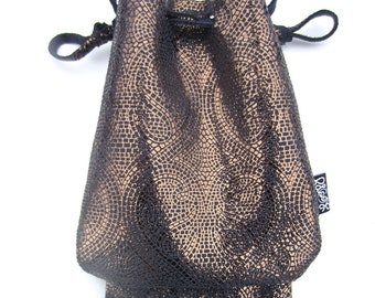Sac à pharmacie en daim métallisé Blue Dream, pochette de cou, pochette pour iPhone