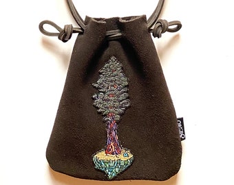 Loopyq Pochette/Sac banane/Sac à bandoulière en daim chocolat noir pin par Rutherford