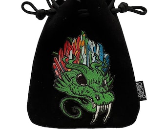 LoopyQ Serlo Studios Pochette à pharmacie en cuir suédé noir X dragon cuivre / Sac ceinture / Sac banane