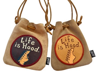 LoopyQ Pochette en daim Life is Hood/Trousse à pharmacie/Sac banane/Cartable à bandoulière