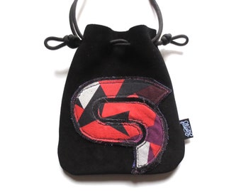Pochette Circus en daim noir réglisse STS9, pochette banane, sacoche bandoulière, pochette à médicaments