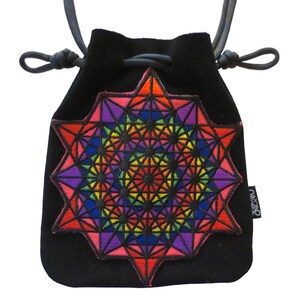 Bolsa Sri Yantra Mandala negra de LoopyQ diseñada por Spaghetti Monster