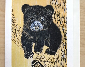 Sunrise Bear - Note Cards Included 4 5x7 Black Bear Note Card Set
