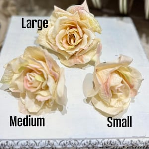 Pink Champagne Silk Velvet Rose, DIY Millinery Flower image 1