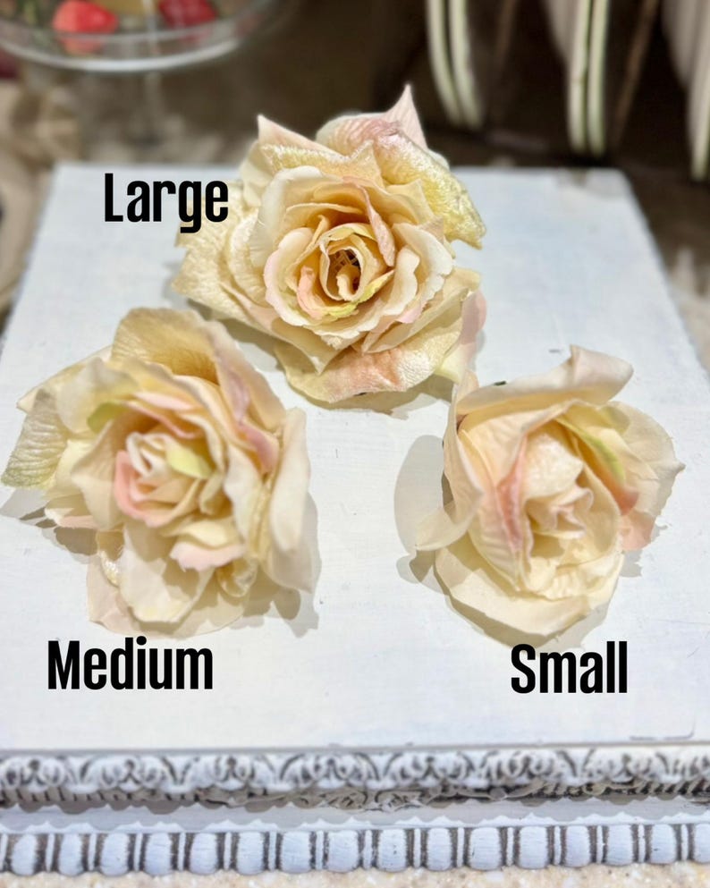 Pink Champagne Silk Velvet Rose, DIY Millinery Flower image 1
