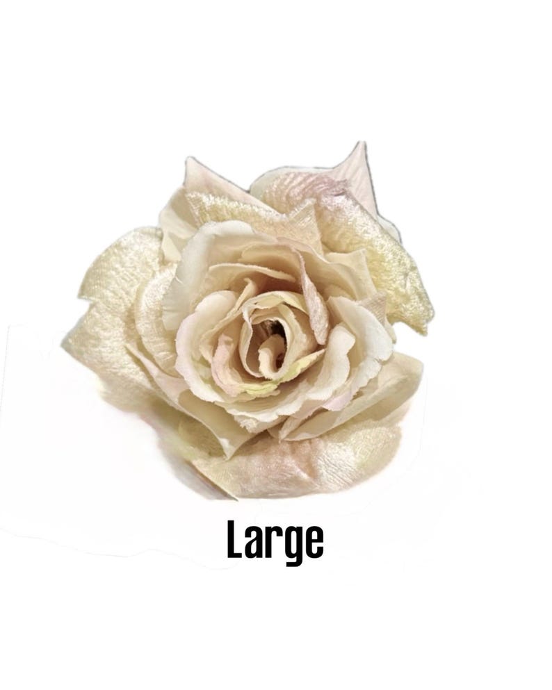 Pink Champagne Silk Velvet Rose, DIY Millinery Flower image 2
