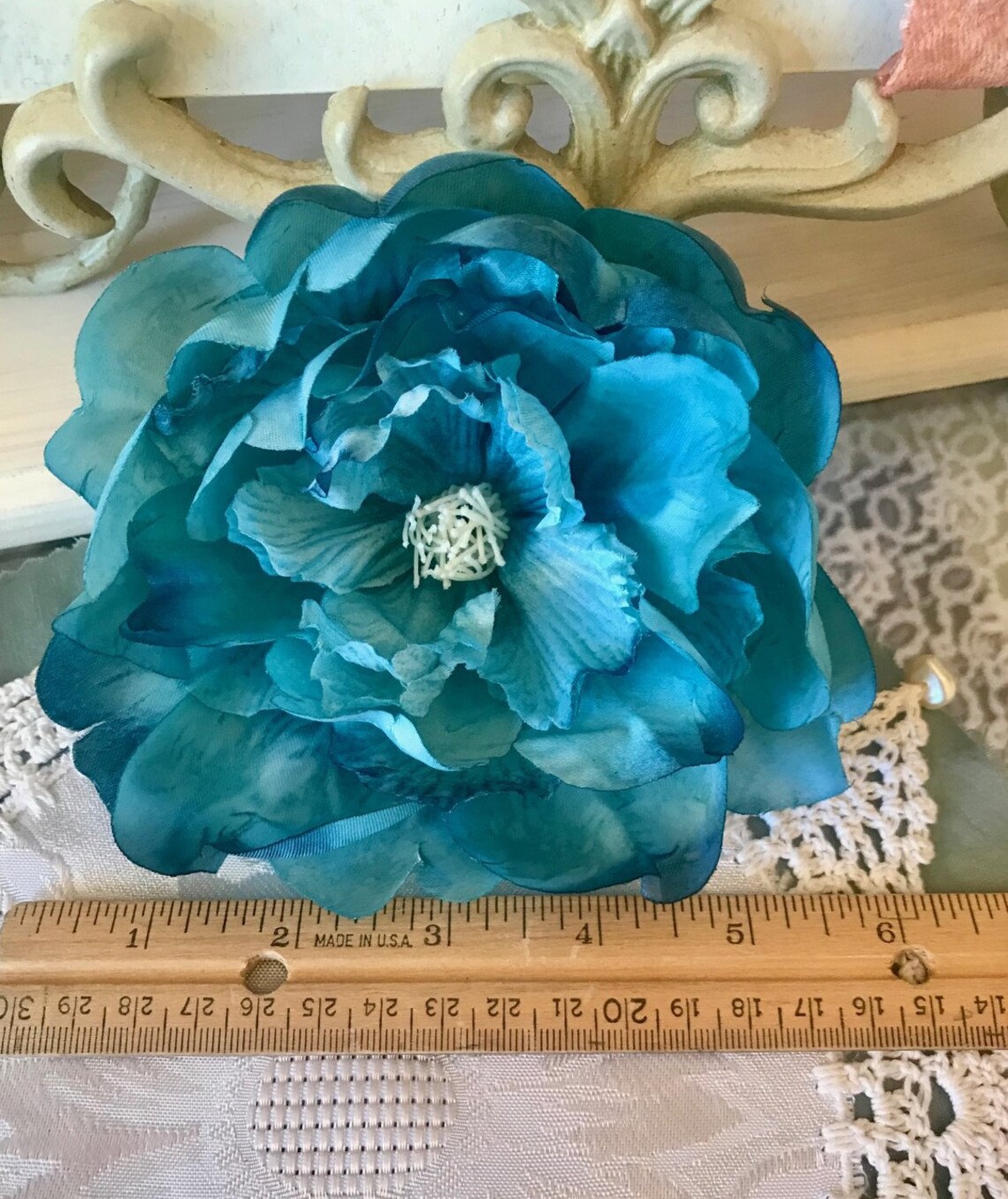 1 Large Blue Silk Peony Artificial Flowers Silk Flowers Etsy