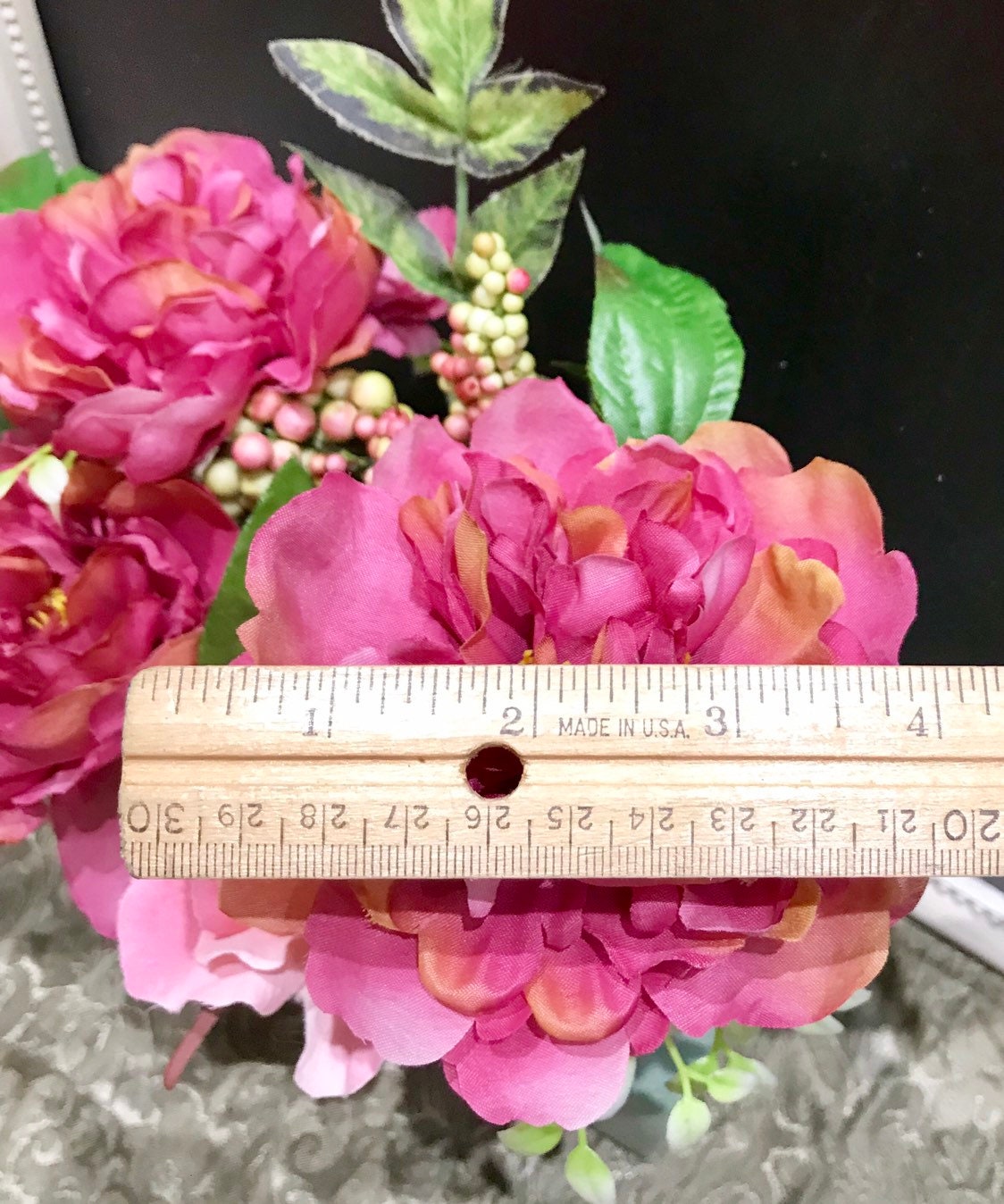 5 Pink Silk Flowers Peonies Rose Artificial Flowers Silk Etsy