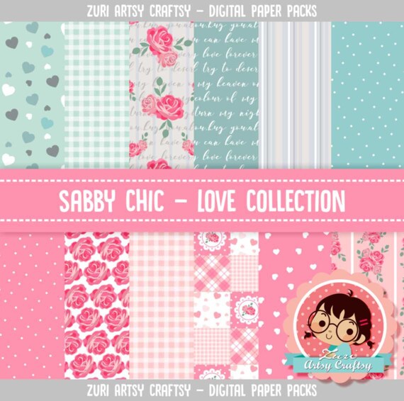 Shabby Chic Roses Pink And Mint Collection Digital Paper Etsy Shabby Chic Roses Pink And Mint Collection Digital Paper Etsy