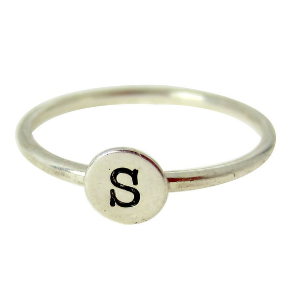 Items similar to Sterling Silver Initial Ring on Etsy