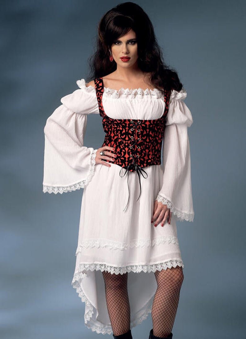 Historical Pirate Gal, Ruffled Dress Blouse, Pirate Woman Jacket, Wench  Skirt, Sewing Pattern, Halloween Girl Costume, Medieval Lady Clothes - Etsy