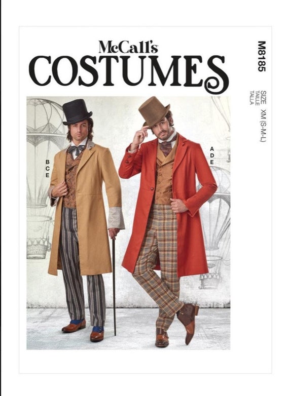 Gentilhomme victorien manteau pantalon gilet homme guerrier voyou mechant steampunk costume gothique manteau heros ComicCon patron de couture joueur de role Etsy Canada