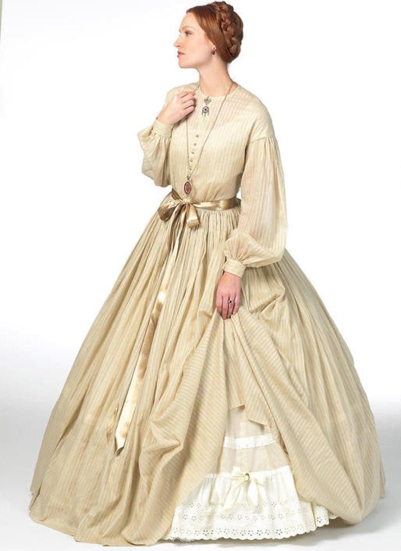 Civil War Day Dress Historical Era Colonial Gown Victorian Etsy