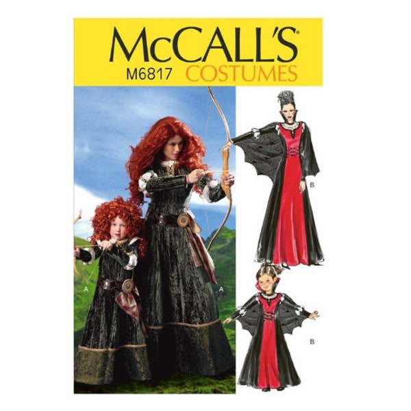 Vampire Cape, Warrior Brave Costume, Cosplay, Scottish Archer Gown, Medieval Cosplay Princess dress, Misses Girl, Child Kid, Sewing Pattern