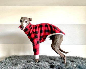 Italian Greyhound Plaid Shirts. Flannel Shirts for small dogs. Shirts for Winter. Small Breed. Shirts for Whippet. Christmas Shirts for IG