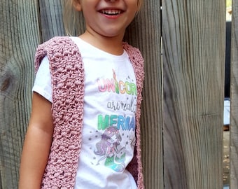 Crochet Vest for Kids Vest Pattern Toddler Vest Childrens Crochet Beginner friendly Crochet Girls Vest with fringe Matching Mommy and Me Ves